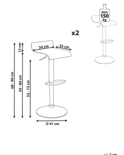 Cheap Beliani Baarijakkara Tumma Puu 2 Kpl Valencia