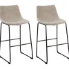 Fashion Beliani Baarituoli Kangas Beige 2 Kpl Franks