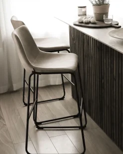 Fashion Beliani Baarituoli Kangas Beige 2 Kpl Franks