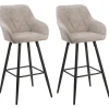 Tuolit<Beliani Baarituoli Kangas Beige 2 Kpl Darien
