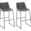 Tuolit<Beliani Baarituoli Kangas Harmaa 2 Kpl Franks
