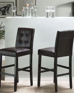 Cheap Beliani Baarituoli Keinonahka Ruskea Madison