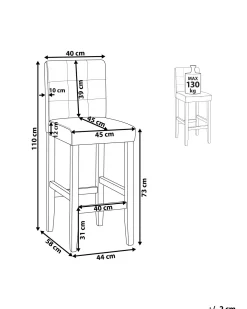 Cheap Beliani Baarituoli Keinonahka Ruskea Madison