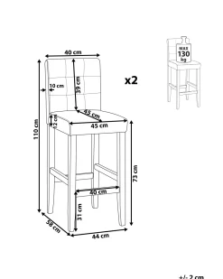 Tuolit<Beliani Baarituoli Keinonahka Ruskea 2 Kpl Madison