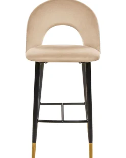 Tuolit<Beliani Baarituoli Sametti Beige 2 Kpl Falton