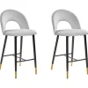 Tuolit<Beliani Baarituoli Sametti Harmaa 2 Kpl Falton