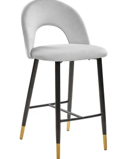 Tuolit<Beliani Baarituoli Sametti Harmaa 2 Kpl Falton