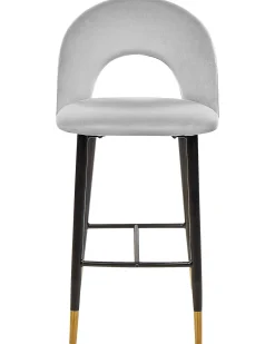 Tuolit<Beliani Baarituoli Sametti Harmaa 2 Kpl Falton