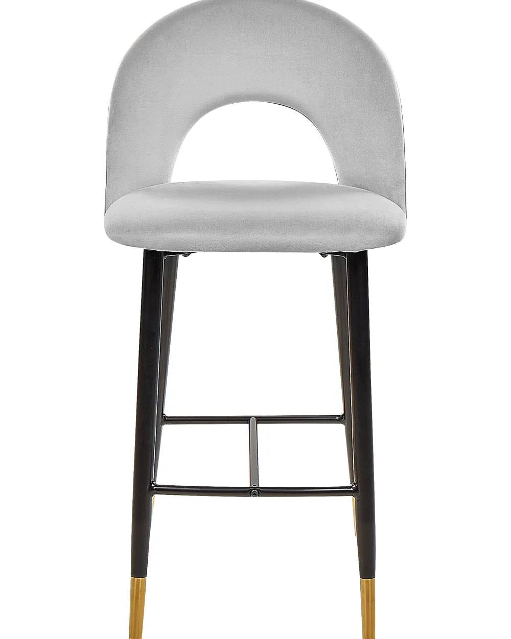 Tuolit<Beliani Baarituoli Sametti Harmaa 2 Kpl Falton