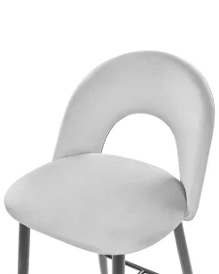 Tuolit<Beliani Baarituoli Sametti Harmaa 2 Kpl Falton