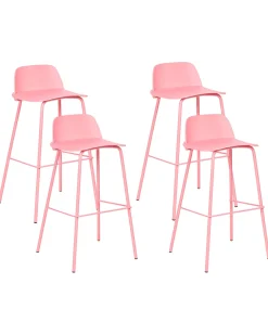 Tuolit<Beliani Baarituoli Vaaleanpunainen 4 Kpl Mora