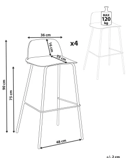 Tuolit<Beliani Baarituoli Vaaleanpunainen 4 Kpl Mora