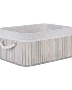 Säilytys<Beliani Bambukori Harmaa 5 Kpl Talpe