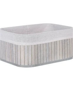 Säilytys<Beliani Bambukori Harmaa 5 Kpl Talpe