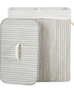 Säilytys<Beliani Bambukori Vaaleanharmaa 50 X 30 Cm Kandy