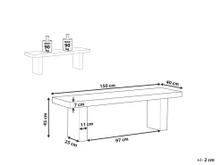 Ulkokalusteet<Beliani Betonipenkki 150 X 40 Cm Harmaa Taranto