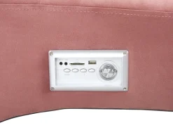 Sohvat<Beliani Divaani Bluetooth-Kaiuttimella Ja Usb-Portilla Sametti Vaaleanpunainen Simorre