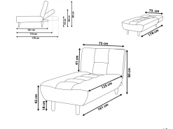 Sohvat<Beliani Divaani Kangas Vaaleanharmaa Alsten
