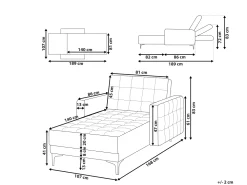 Shop Beliani Divaani Keinonahka Musta Aberdeen