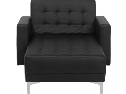 Shop Beliani Divaani Keinonahka Musta Aberdeen