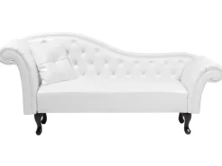 Sohvat<Beliani Divaani Keinonahka Vasenk. Valkoinen Lattes