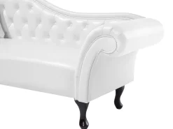 Sohvat<Beliani Divaani Keinonahka Vasenk. Valkoinen Lattes