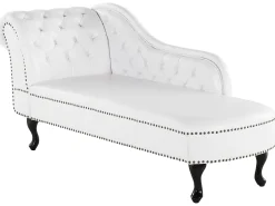 Sohvat<Beliani Divaani Keinonahka Vasenk. Valkoinen Nimes