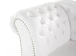 Sohvat<Beliani Divaani Keinonahka Vasenk. Valkoinen Nimes