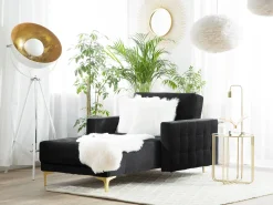 Sohvat<Beliani Divaani Sametti Musta Aberdeen