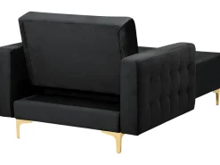 Sohvat<Beliani Divaani Sametti Musta Aberdeen