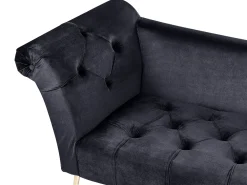 Store Beliani Divaani Sametti Musta Nantilly