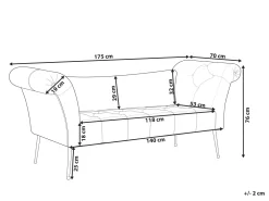 Store Beliani Divaani Sametti Musta Nantilly