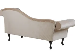 Outlet Beliani Divaani Sametti Oikeak. Beige Lattes