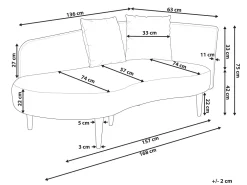 Sohvat<Beliani Divaani Sametti Oikeak. Kermanvalkoinen Chaumont