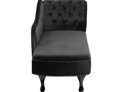 Sohvat<Beliani Divaani Sametti Oikeak. Musta Nimes