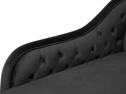 Sohvat<Beliani Divaani Sametti Oikeak. Musta Nimes