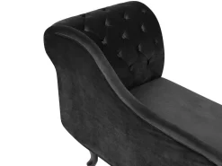 Sohvat<Beliani Divaani Sametti Oikeak. Musta Nimes