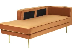 Sohvat<Beliani Divaani Sametti Oikeak. Oranssi Miramas