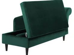 Outlet Beliani Divaani Sametti Oikeak. Smaragdinvihrea Luiro