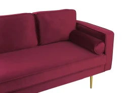 Sohvat<Beliani Divaani Sametti Oikeak. Tummanpunainen Miramas