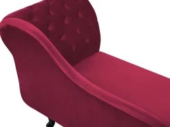 Store Beliani Divaani Sametti Oikeak. Tummanpunainen Nimes