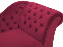 Store Beliani Divaani Sametti Oikeak. Tummanpunainen Nimes