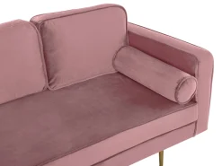 Sohvat<Beliani Divaani Sametti Oikeak. Vaaleanpunainen Miramas