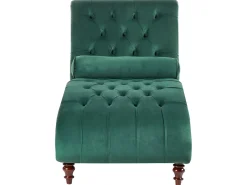 New Beliani Divaani Sametti Tummanvihrea Muret