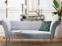 Best Beliani Divaani Sametti Vaaleanharmaa Nantilly