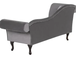 Best Sale Beliani Divaani Sametti Vasenk. Harmaa Lattes