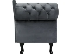 Best Sale Beliani Divaani Sametti Vasenk. Harmaa Nimes