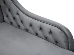 Best Sale Beliani Divaani Sametti Vasenk. Harmaa Nimes