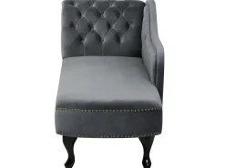 Best Sale Beliani Divaani Sametti Vasenk. Harmaa Nimes