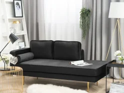 Sohvat<Beliani Divaani Sametti Vasenk. Musta Miramas